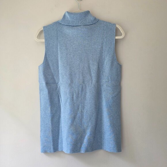 TALBOTS Sleeveless Turtleneck Sweater | Light Blue | Size Large Petite Soft - Picture 4 of 7